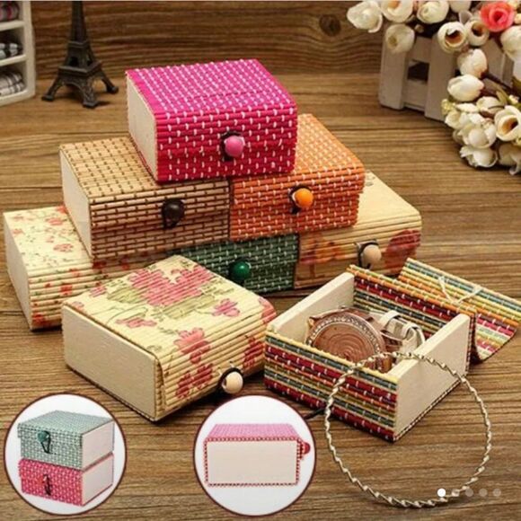 ✨🆕✨ Darling Floral Creative Bamboo Storage Jewelry Gift Boxes 🌺✨ - Picture 1 of 9